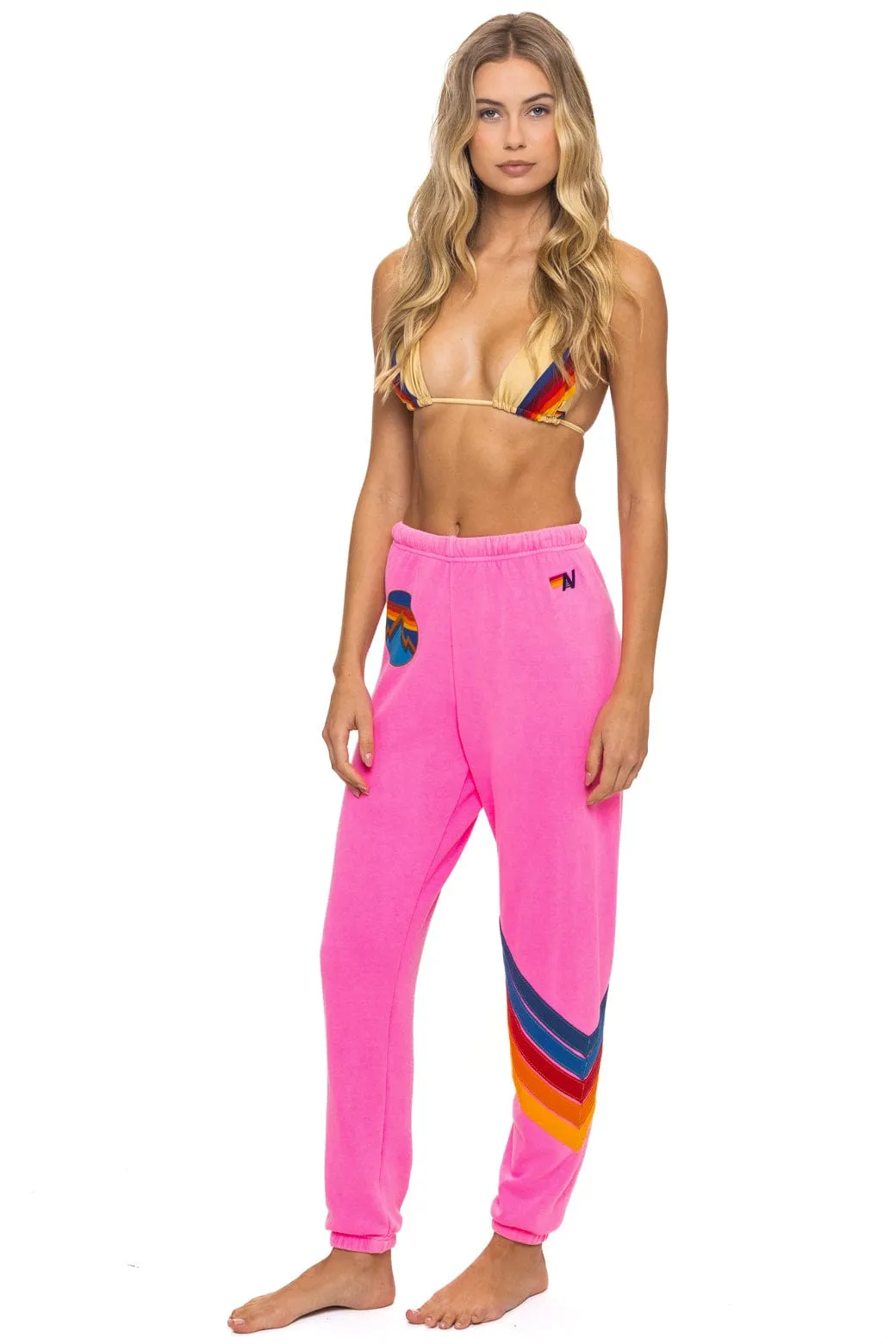 ALL SEASONS CIRCLE CHEVRON SWEATPANTS - NEON PINK sold by Aviator Nation product image thumbnail 4