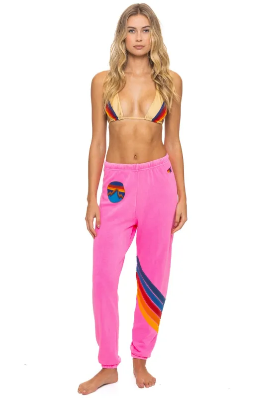 ALL SEASONS CIRCLE CHEVRON SWEATPANTS - NEON PINK sold by Aviator Nation