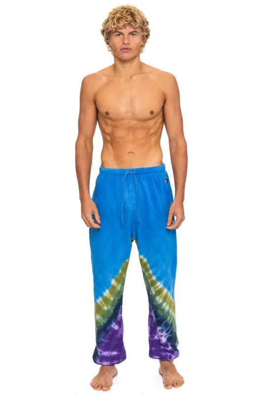 HAND DYED V SWEATPANTS - TIE DYE OCEAN // PURPLE sold by Aviator Nation