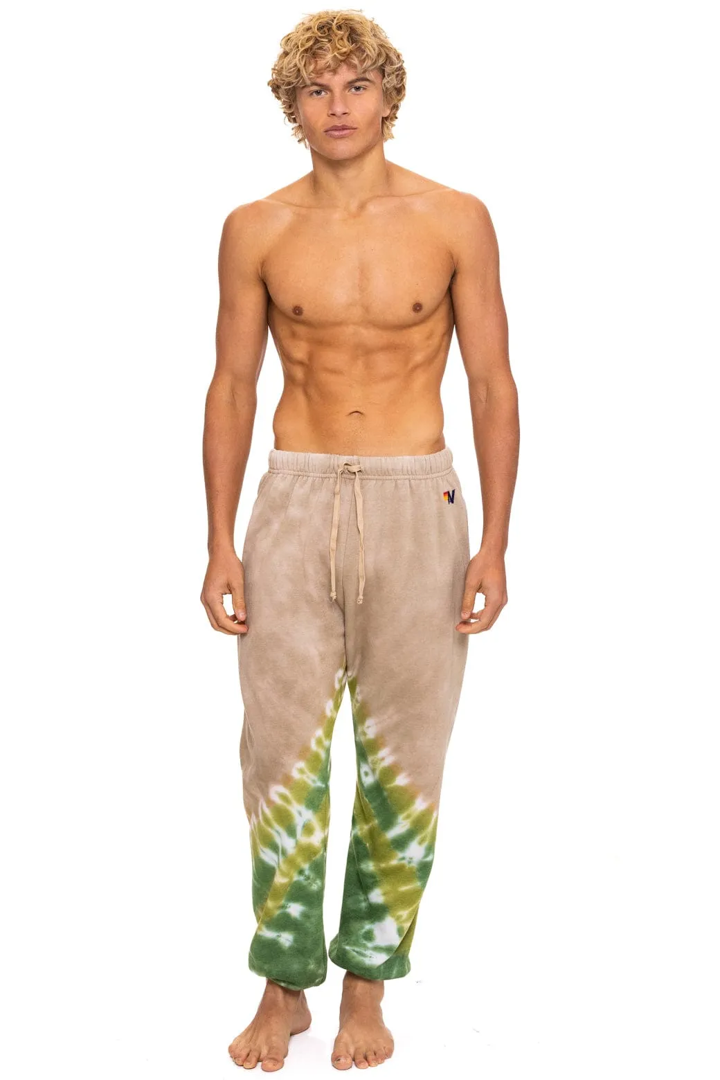 HAND DYED V SWEATPANTS - TIE DYE SAND // JUNGLE sold by Aviator Nation