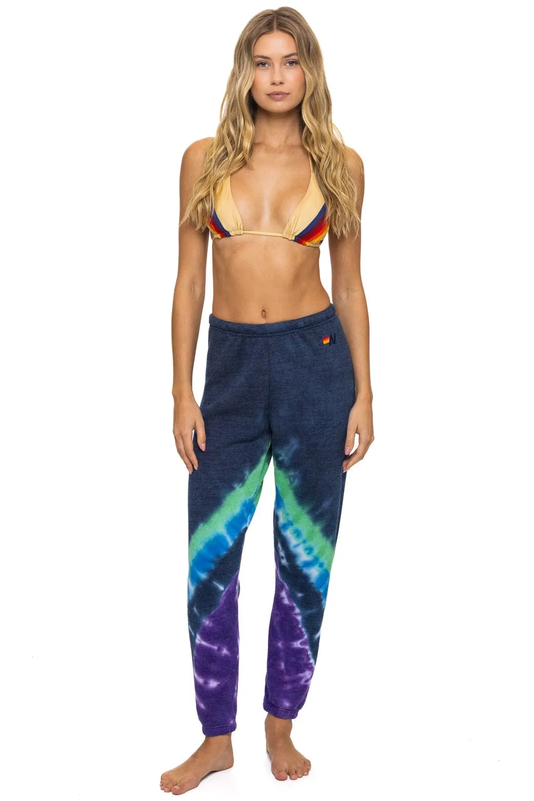 HAND DYED V SWEATPANTS - TIE DYE MIDNIGHT // PURPLE sold by Aviator Nation