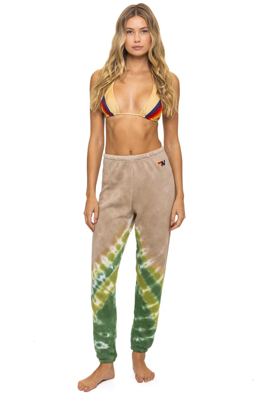 HAND DYED V SWEATPANTS - TIE DYE SAND // JUNGLE sold by Aviator Nation