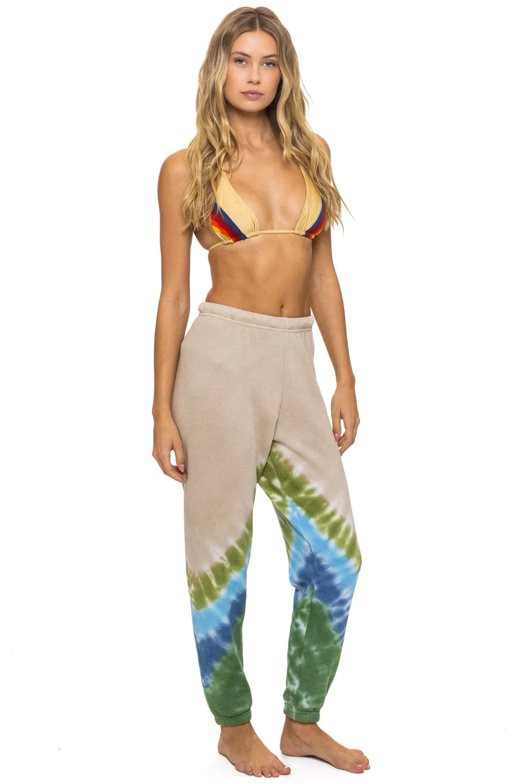 HAND DYED V SWEATPANTS - TIE DYE SAND // BLUE GREEN sold by Aviator Nation product image thumbnail 5