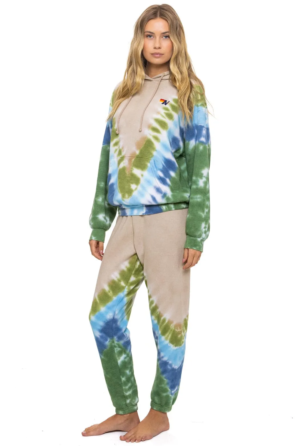 HAND DYED V SWEATPANTS - TIE DYE SAND // BLUE GREEN sold by Aviator Nation product image thumbnail 4