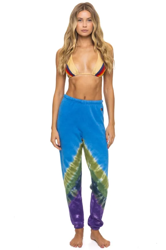 HAND DYED V SWEATPANTS - TIE DYE OCEAN // PURPLE sold by Aviator Nation