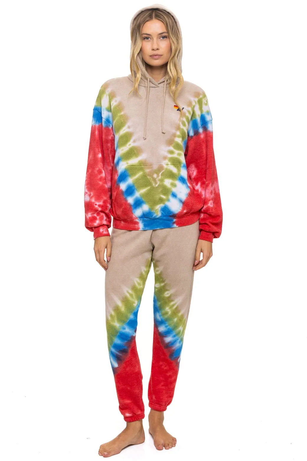HAND DYED V SWEATPANTS - TIE DYE SAND // BLUE RED sold by Aviator Nation product image thumbnail 2