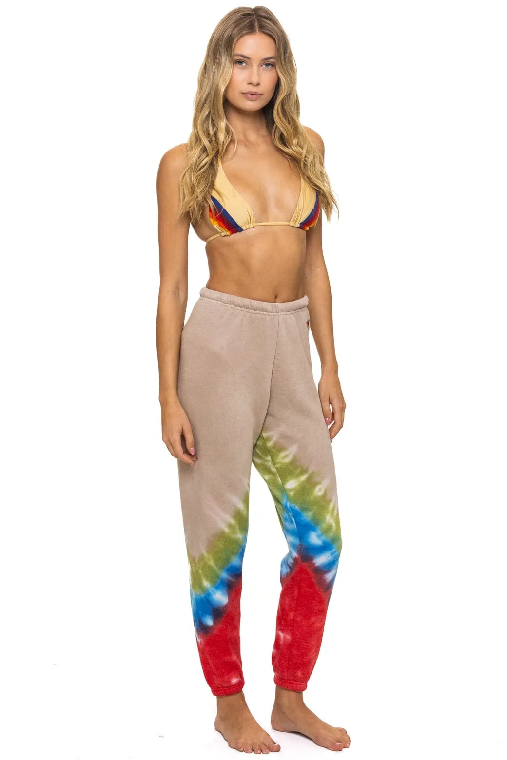 HAND DYED V SWEATPANTS - TIE DYE SAND // BLUE RED sold by Aviator Nation product image thumbnail 5
