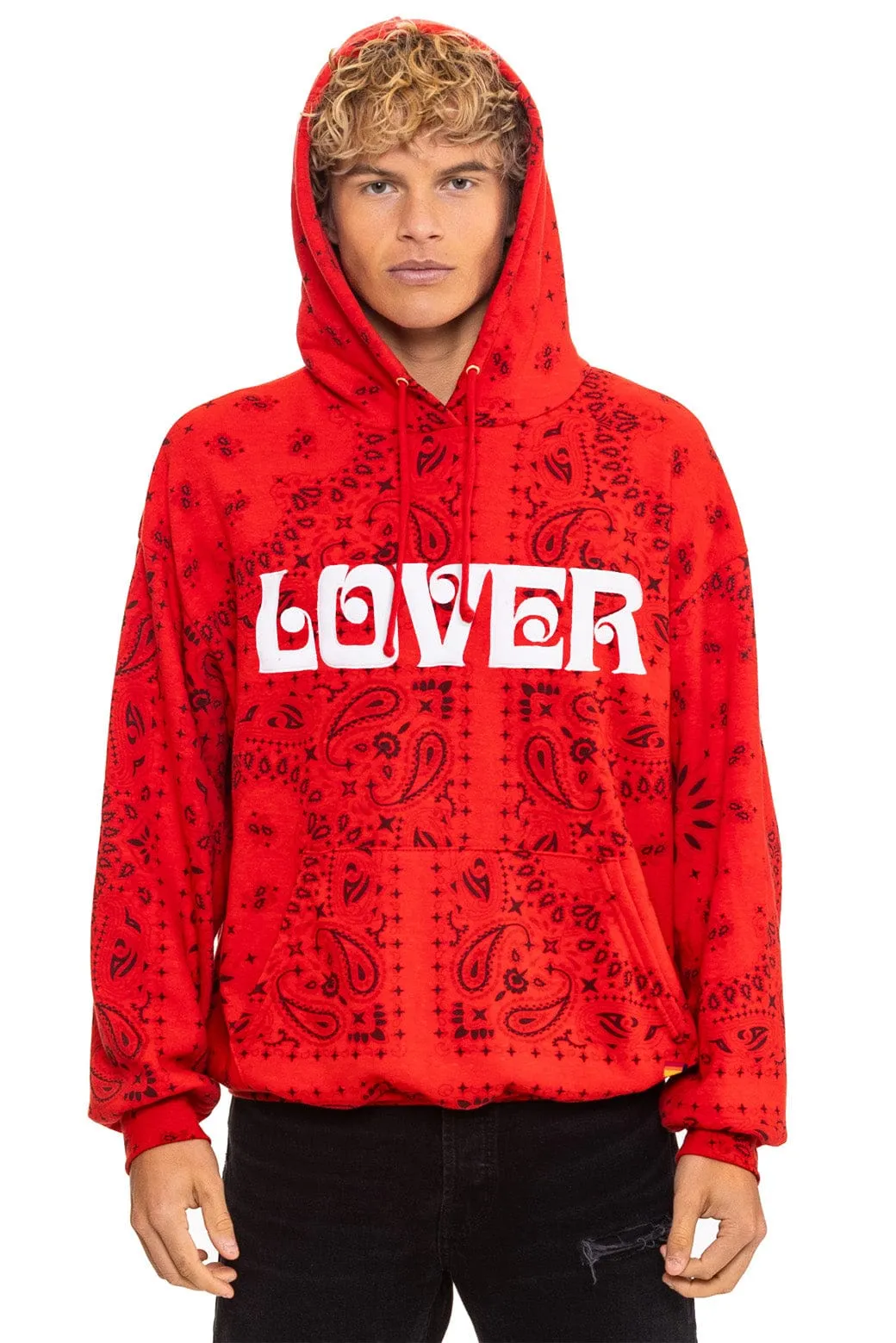 BANDANA LOVER RELAXED PULLOVER HOODIE - RED sold by Aviator Nation product image thumbnail 2