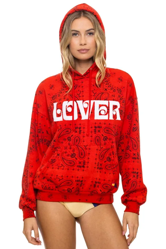 BANDANA LOVER RELAXED PULLOVER HOODIE - RED sold by Aviator Nation