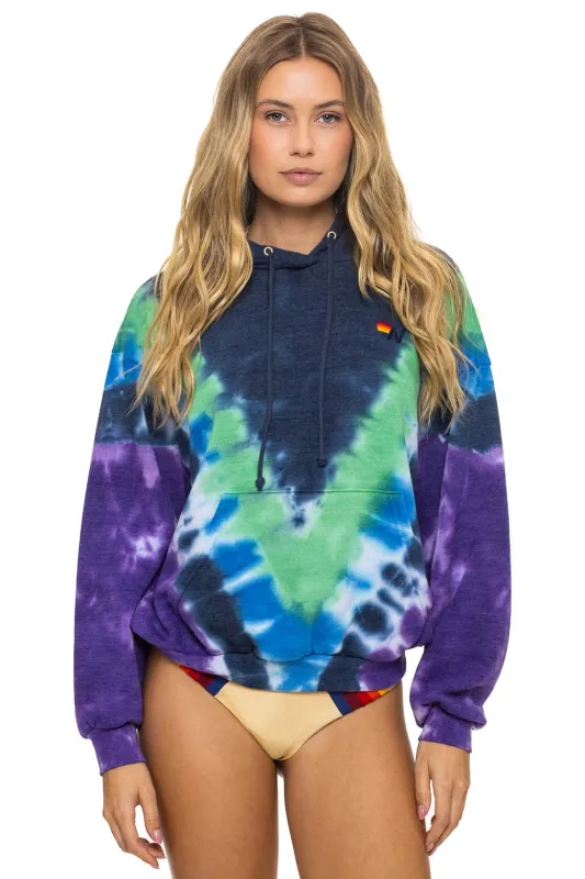 HAND DYED V RELAXED PULLOVER HOODIE - TIE DYE MIDNIGHT // PURPLE sold by Aviator Nation