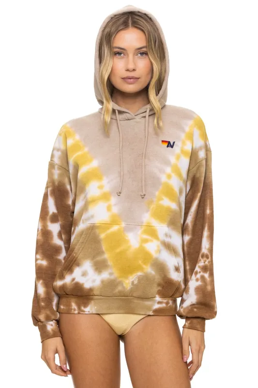 HAND DYED V RELAXED PULLOVER HOODIE - TIE DYE SAND // CINNAMON sold by Aviator Nation