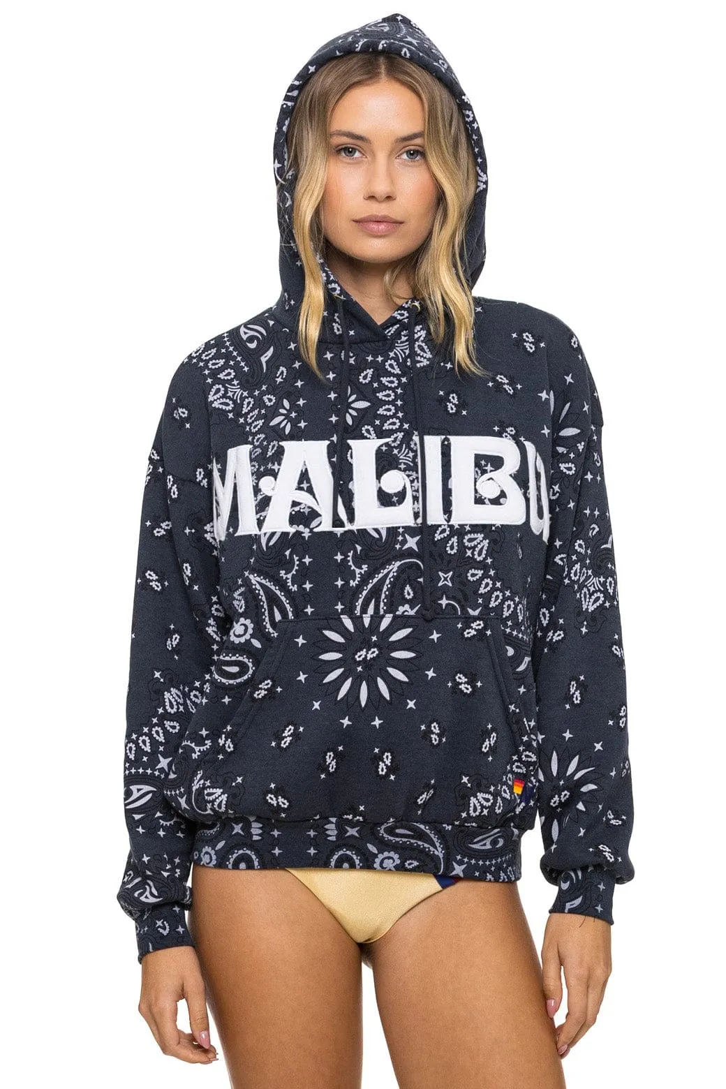 BANDANA MALIBU RELAXED PULLOVER HOODIE - CHARCOAL sold by Aviator Nation