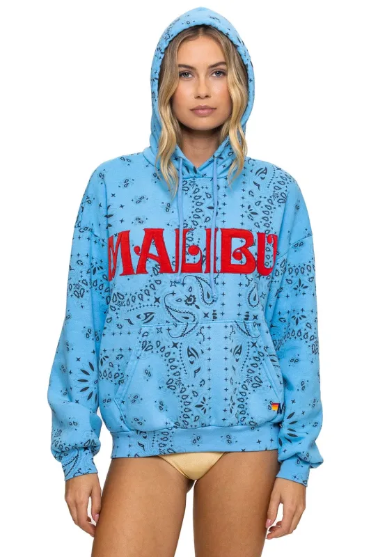 BANDANA MALIBU RELAXED PULLOVER HOODIE - SKY sold by Aviator Nation