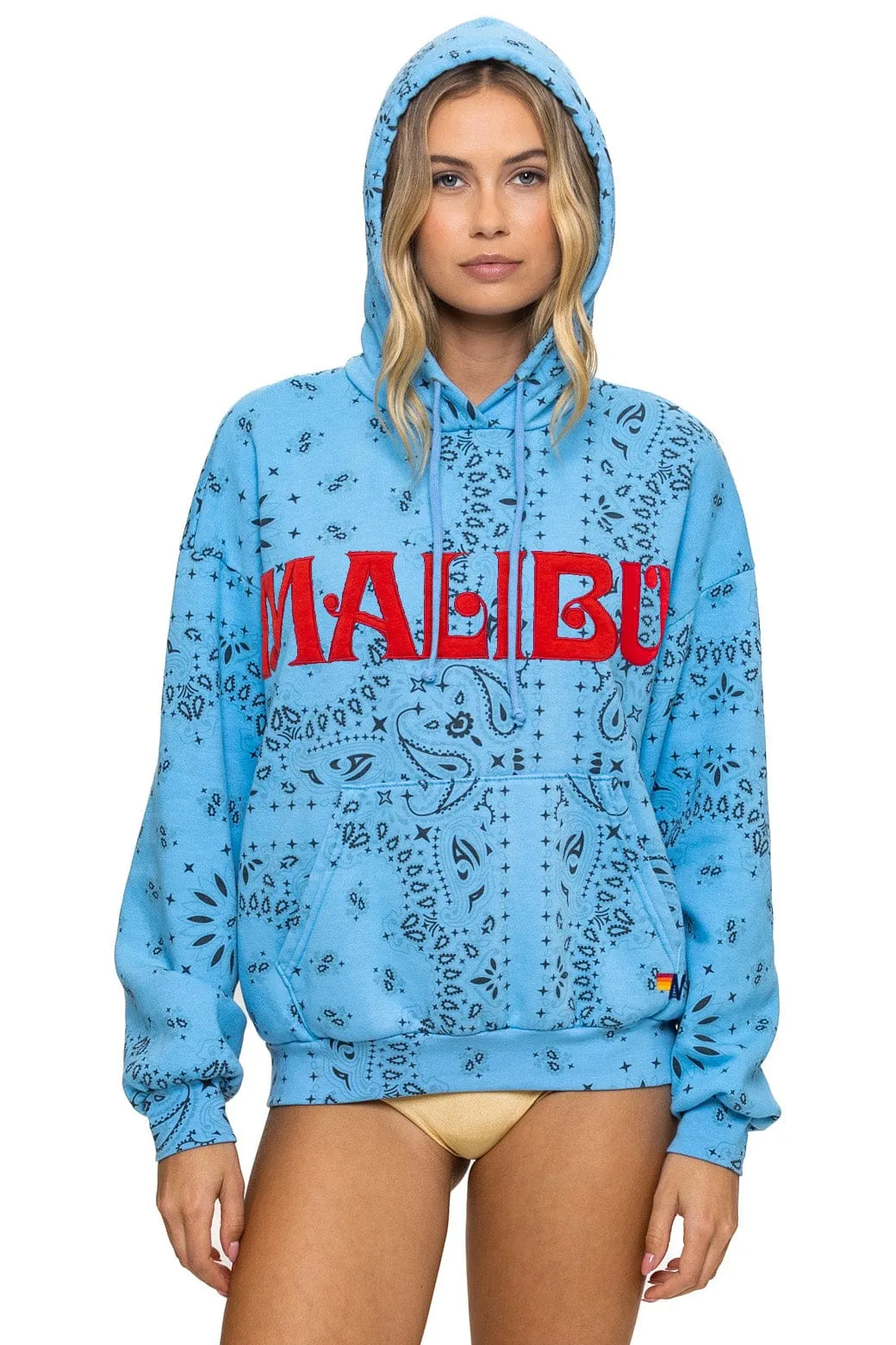 BANDANA MALIBU RELAXED PULLOVER HOODIE - SKY sold by Aviator Nation