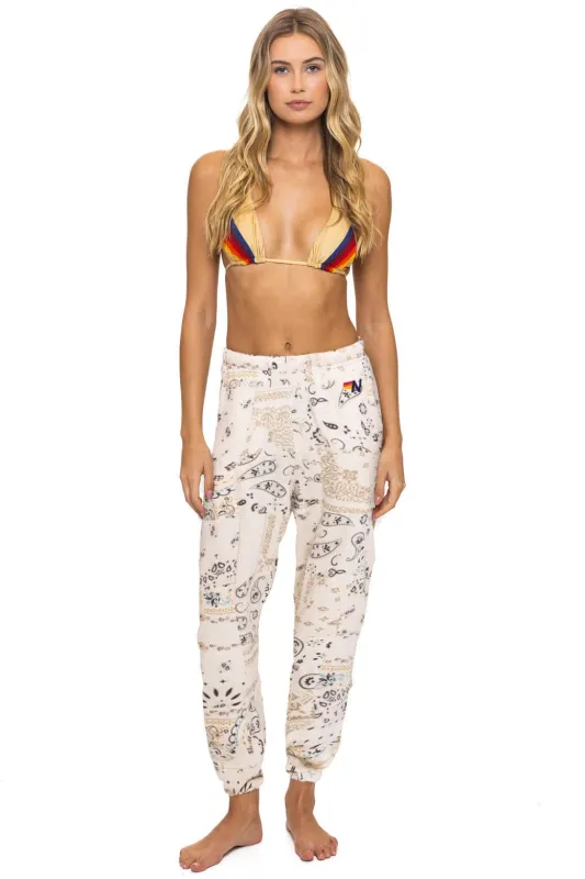 BANDANA QUILTED SWEATPANTS - VINTAGE WHITE sold by Aviator Nation