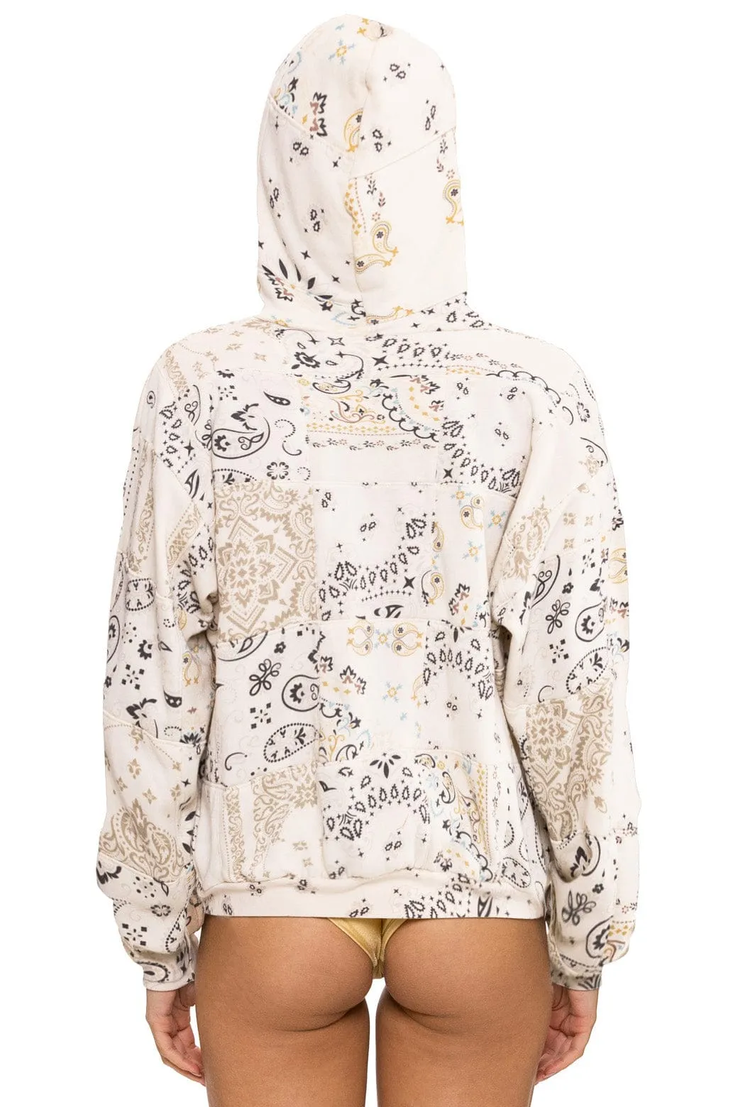 BANDANA QUILTED RELAXED ZIP HOODIE - VINTAGE WHITE sold by Aviator Nation product image thumbnail 3