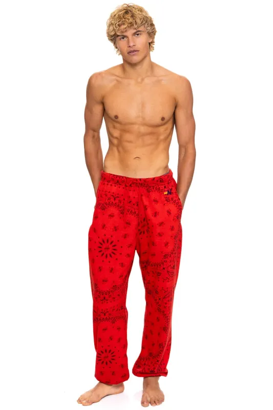 BANDANA SWEATPANTS - RED sold by Aviator Nation