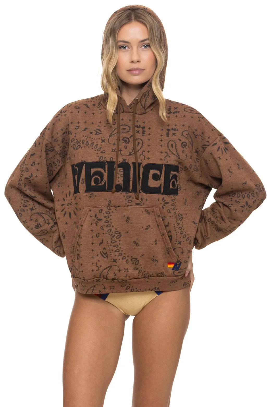 BANDANA VENICE RELAXED PULLOVER HOODIE - CINNAMON sold by Aviator Nation product image thumbnail 5