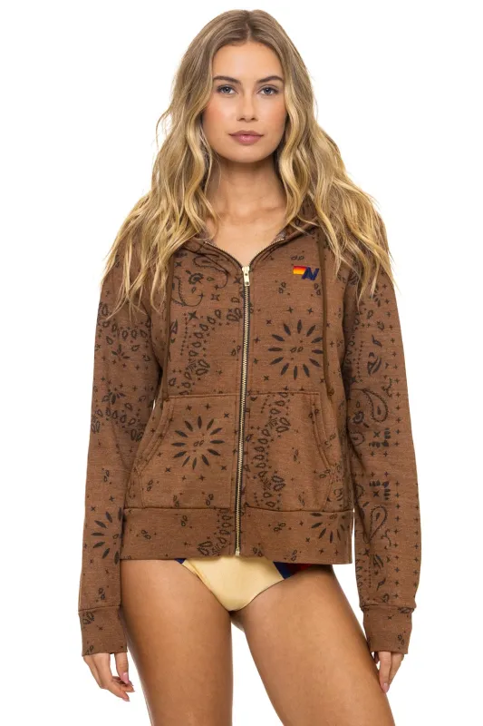 BANDANA ZIP HOODIE - CINNAMON sold by Aviator Nation