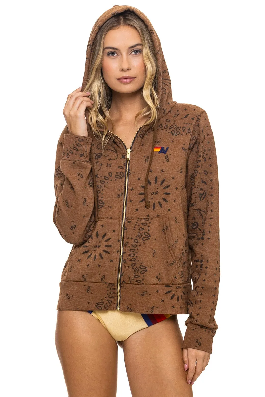 BANDANA ZIP HOODIE - CINNAMON sold by Aviator Nation product image thumbnail 5