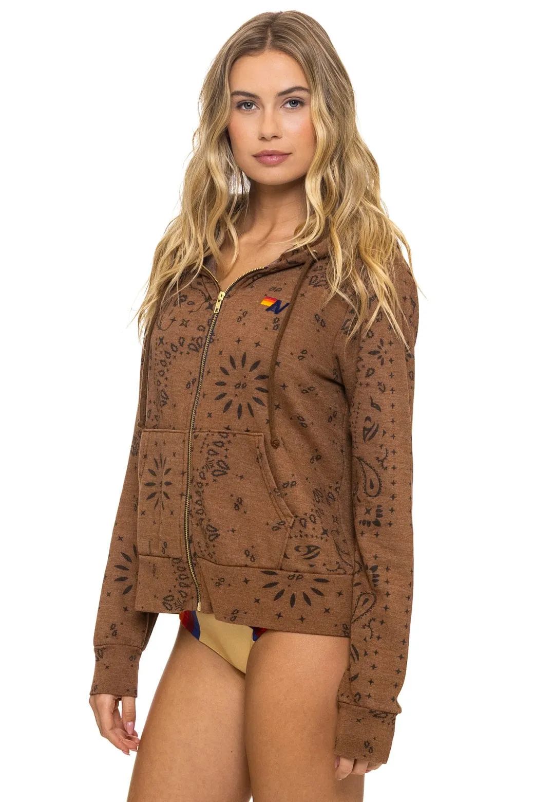 BANDANA ZIP HOODIE - CINNAMON sold by Aviator Nation product image thumbnail 3