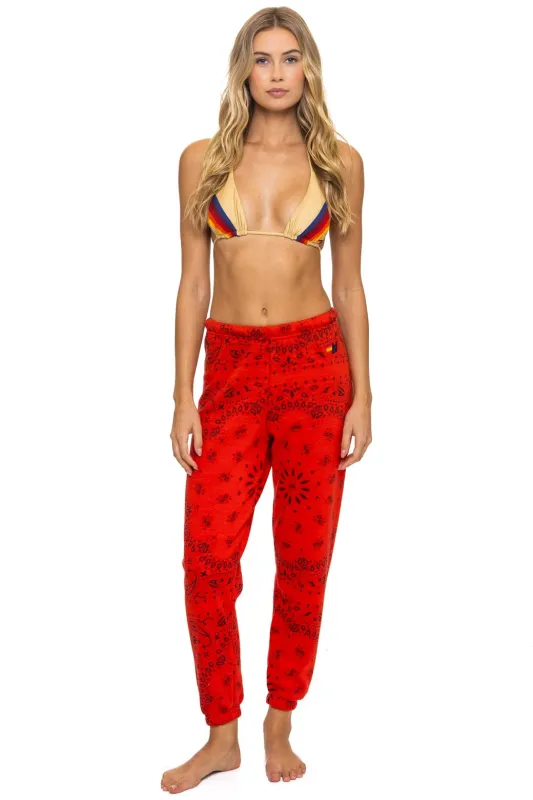 BANDANA SWEATPANTS - RED sold by Aviator Nation
