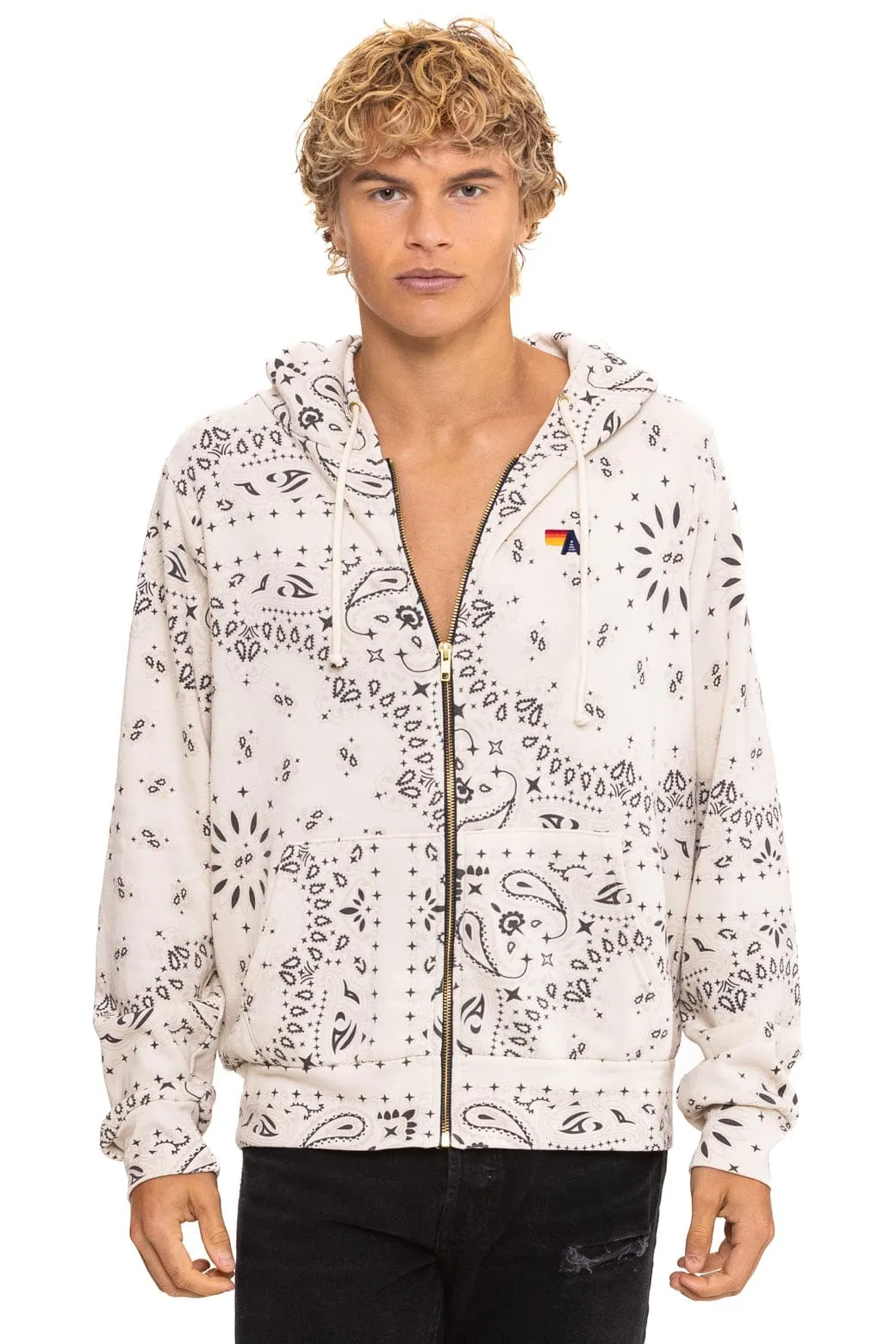 BANDANA ZIP HOODIE - VINTAGE WHITE sold by Aviator Nation product image thumbnail 2