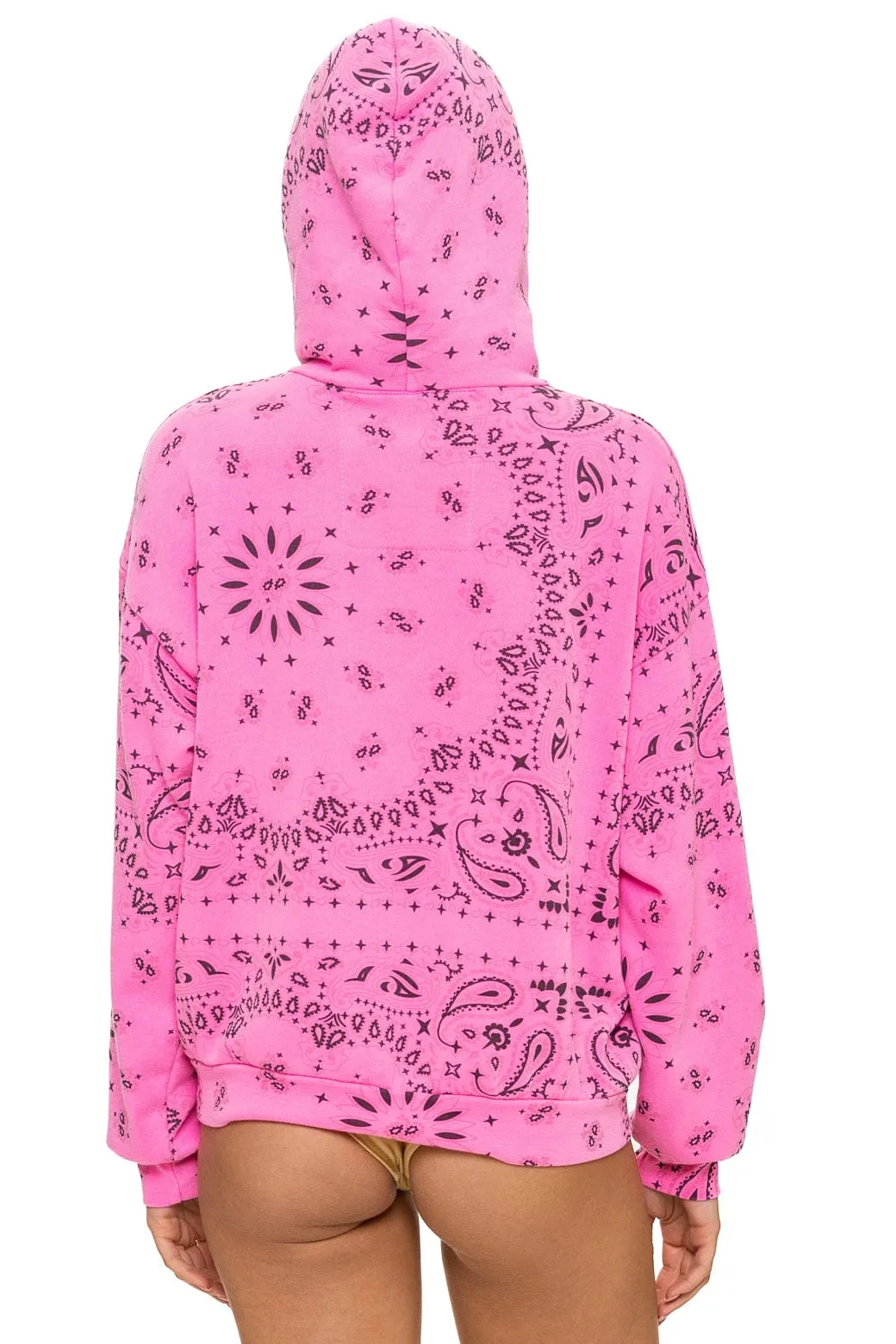 BANDANA RELAXED PULLOVER HOODIE - NEON PINK sold by Aviator Nation product image thumbnail 5