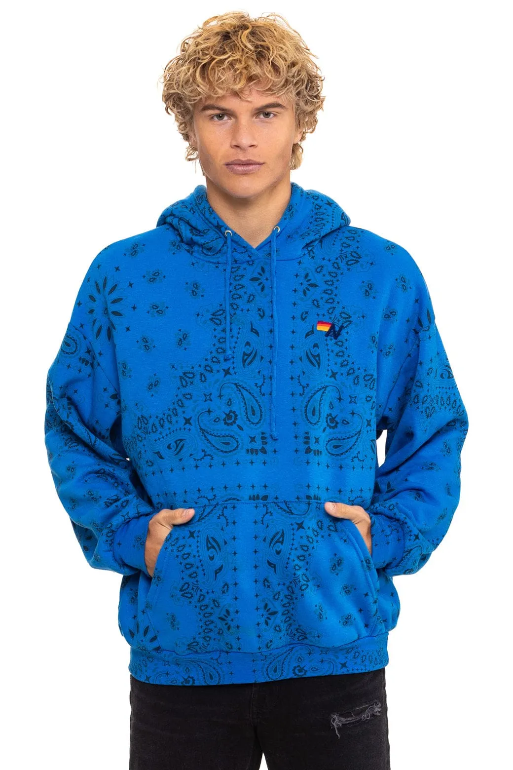BANDANA RELAXED PULLOVER HOODIE - ADVENTURE BLUE sold by Aviator Nation product image thumbnail 2