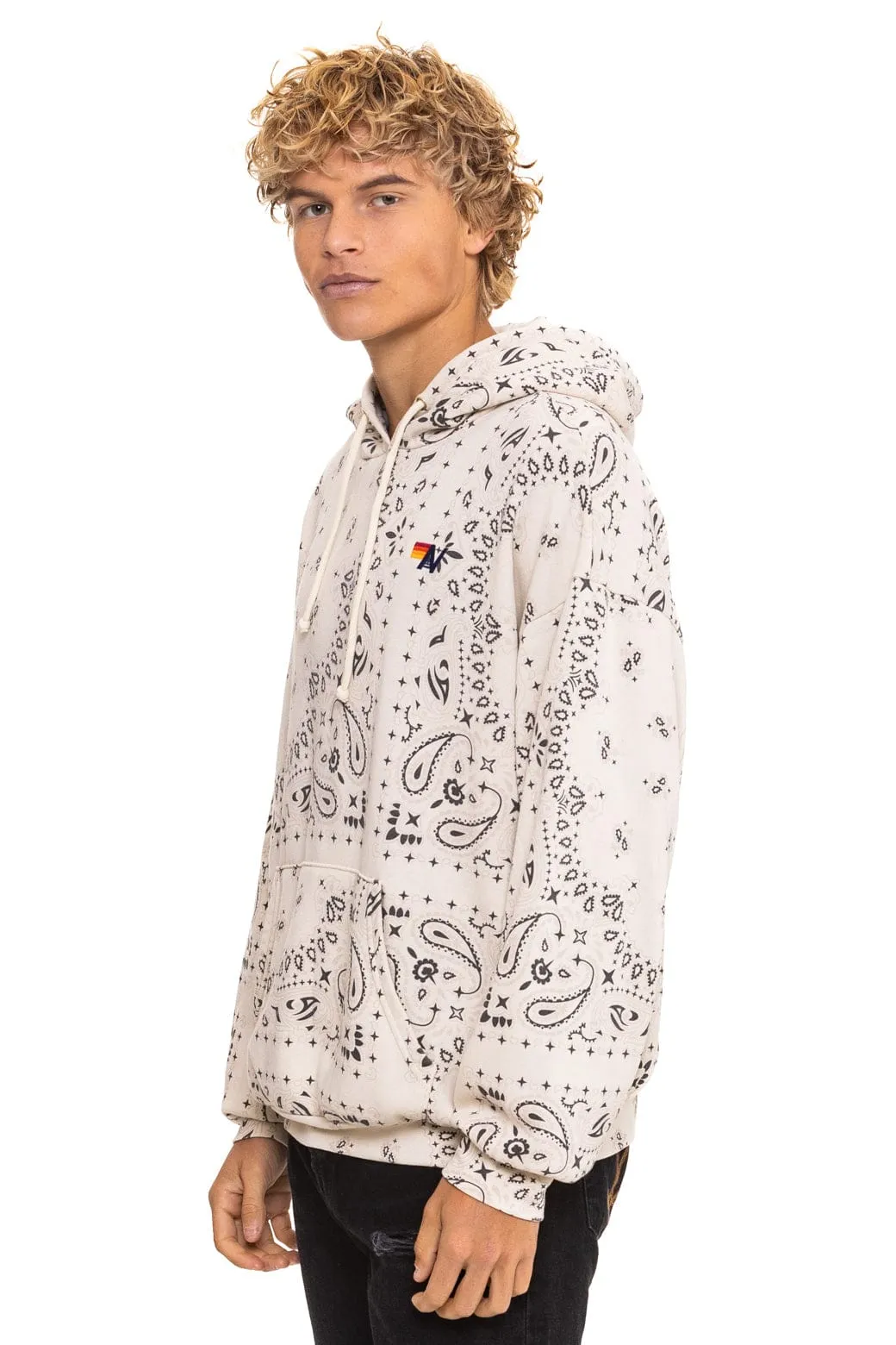 BANDANA RELAXED PULLOVER HOODIE - VINTAGE WHITE sold by Aviator Nation product image thumbnail 4