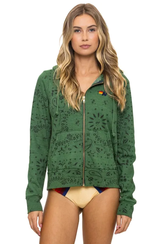 BANDANA ZIP HOODIE - PALM sold by Aviator Nation