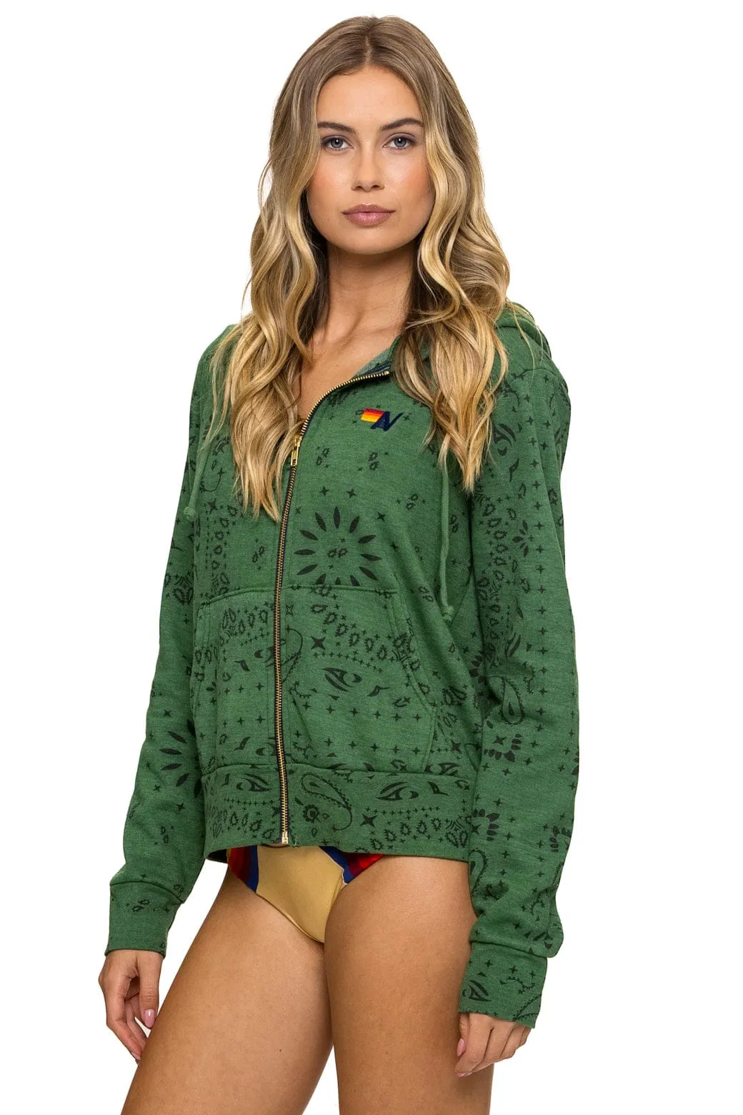 BANDANA ZIP HOODIE - PALM sold by Aviator Nation product image thumbnail 3
