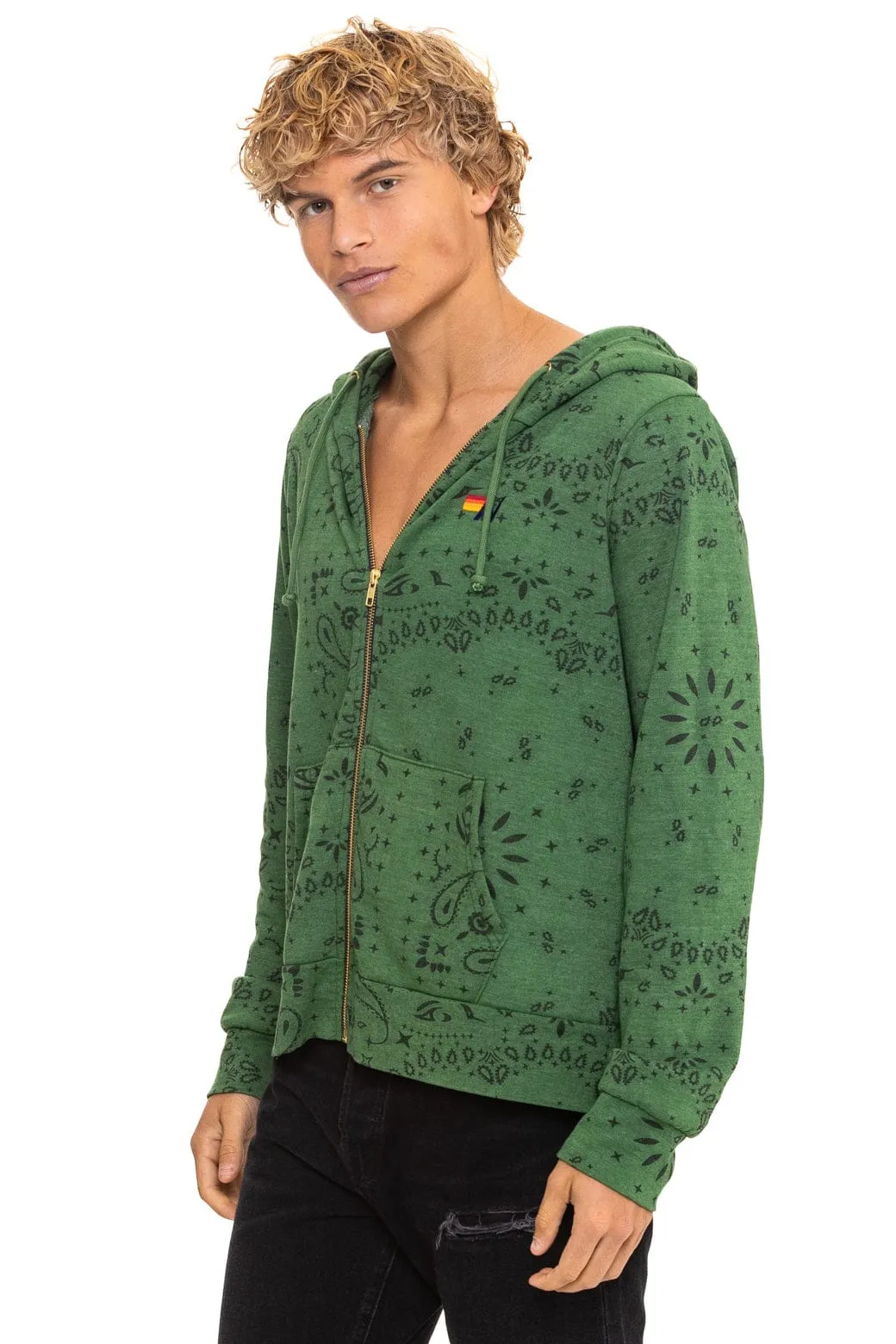 BANDANA ZIP HOODIE - PALM sold by Aviator Nation product image thumbnail 4