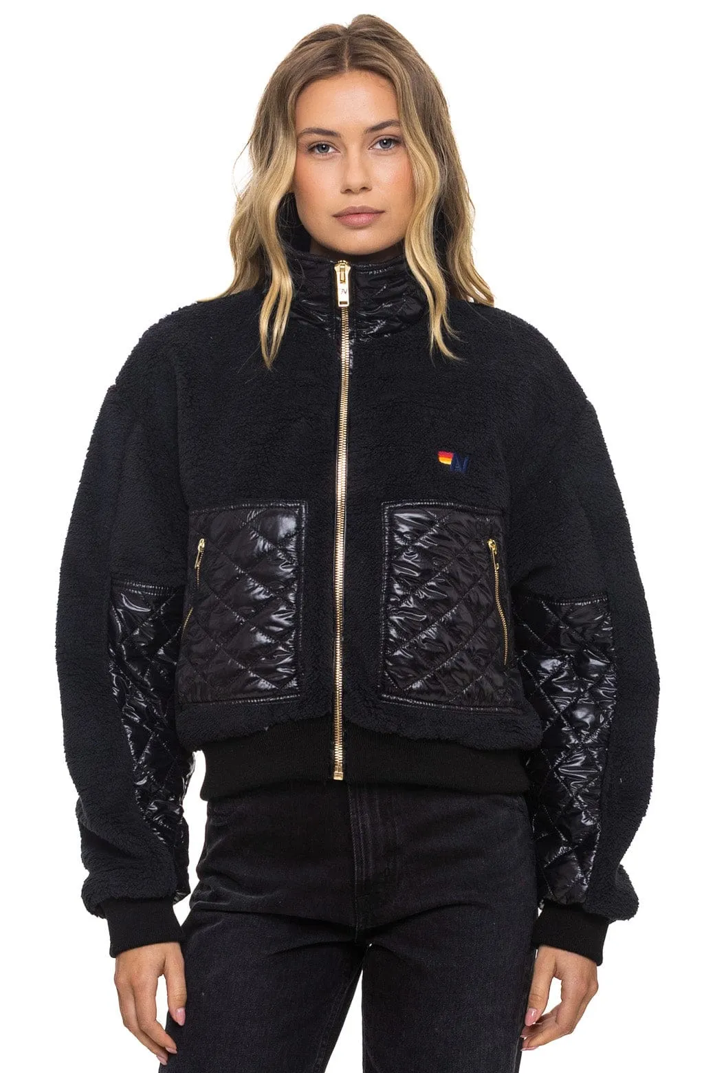 TEDDY FULL ZIP JACKET - BLACK sold by Aviator Nation