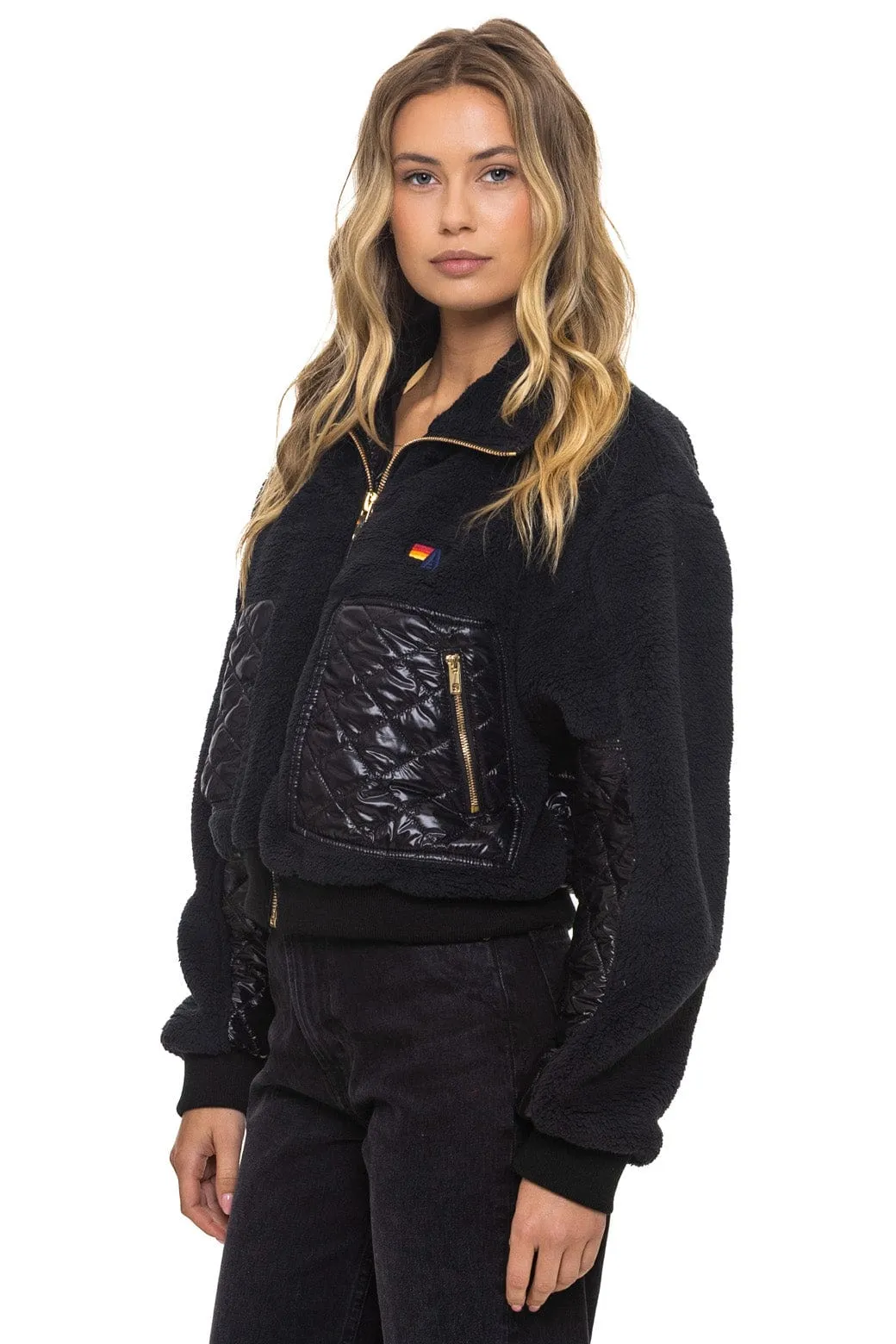 TEDDY FULL ZIP JACKET - BLACK sold by Aviator Nation product image thumbnail 3