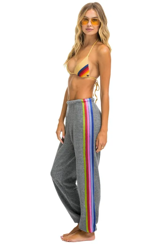 PELOTON 2024 5 STRIPE SWEATPANTS - HEATHER sold by Aviator Nation