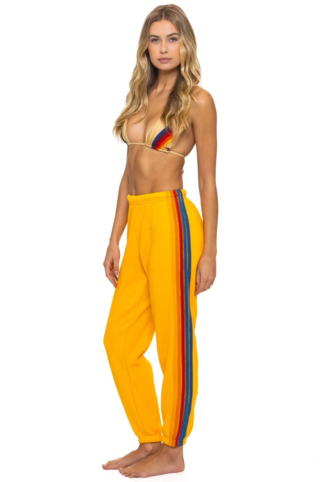 5 STRIPE SWEATPANTS - GOLD sold by Aviator Nation