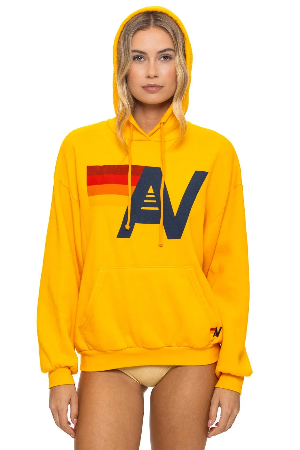 LOGO PULLOVER RELAXED HOODIE - GOLD sold by Aviator Nation
