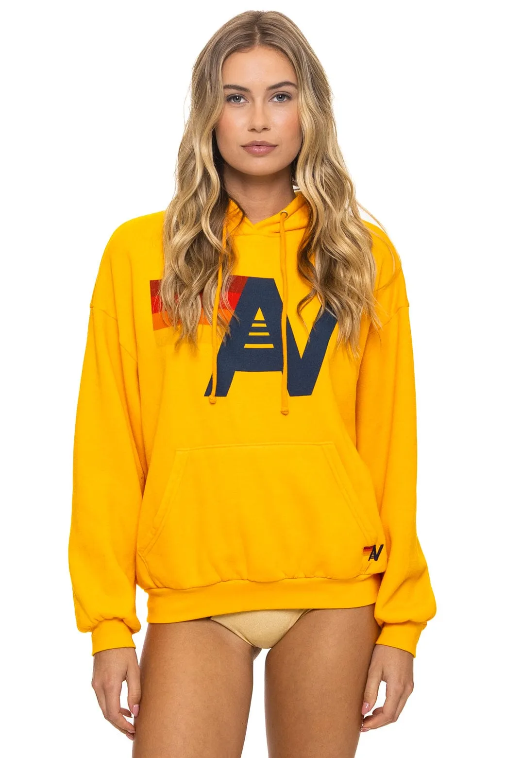 LOGO PULLOVER RELAXED HOODIE - GOLD sold by Aviator Nation product image thumbnail 5