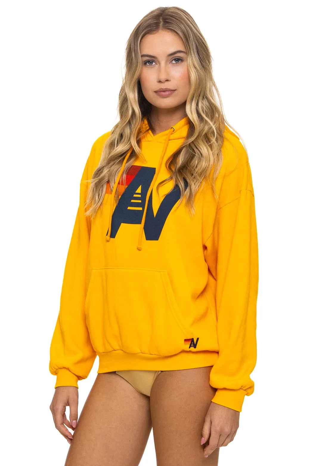 LOGO PULLOVER RELAXED HOODIE - GOLD sold by Aviator Nation product image thumbnail 3