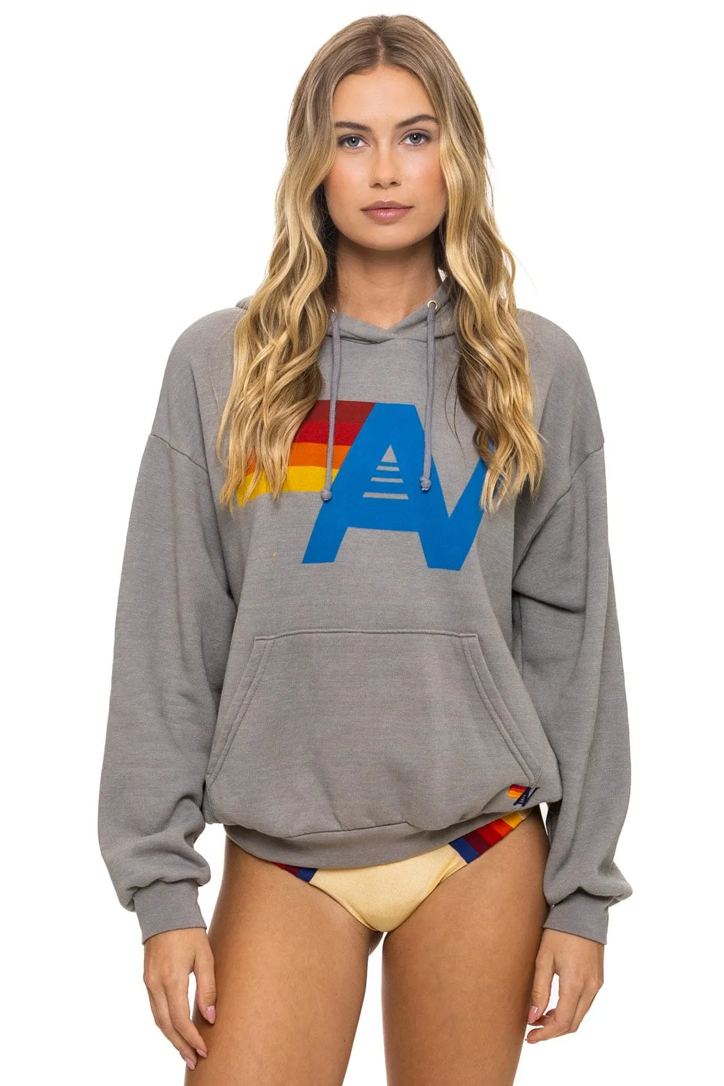 LOGO PULLOVER RELAXED HOODIE - SLATE sold by Aviator Nation product image thumbnail 5