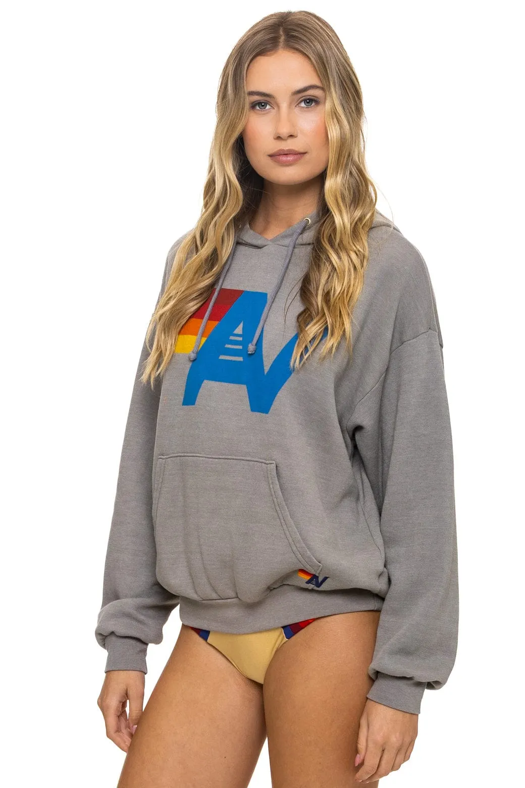 LOGO PULLOVER RELAXED HOODIE - SLATE sold by Aviator Nation product image thumbnail 3