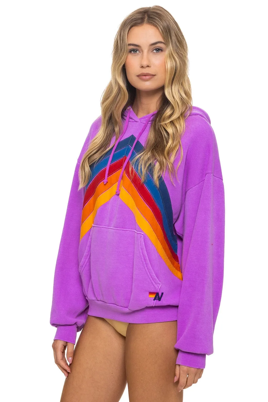 MOUNTAIN STITCH CHEVRON PULLOVER HOODIE RELAXED - NEON PURPLE sold by Aviator Nation product image thumbnail 2