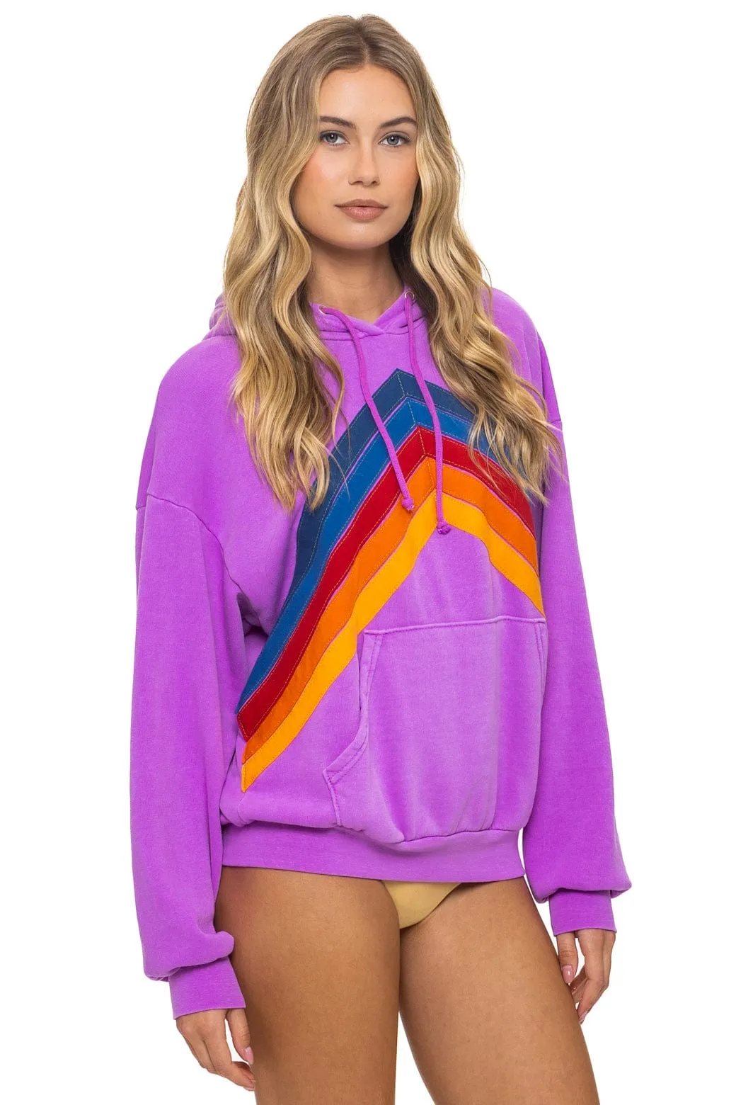 MOUNTAIN STITCH CHEVRON PULLOVER HOODIE RELAXED - NEON PURPLE sold by Aviator Nation product image thumbnail 4