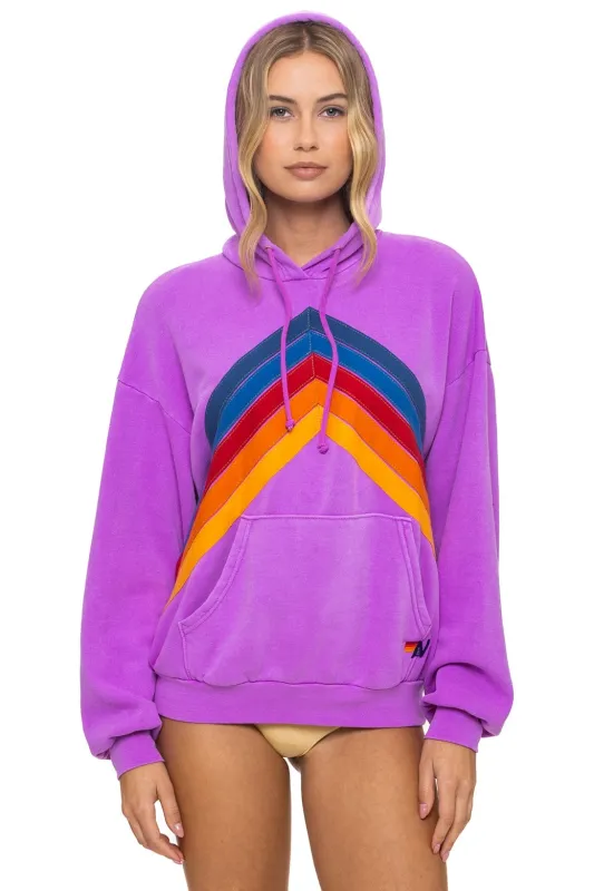 MOUNTAIN STITCH CHEVRON PULLOVER HOODIE RELAXED - NEON PURPLE sold by Aviator Nation