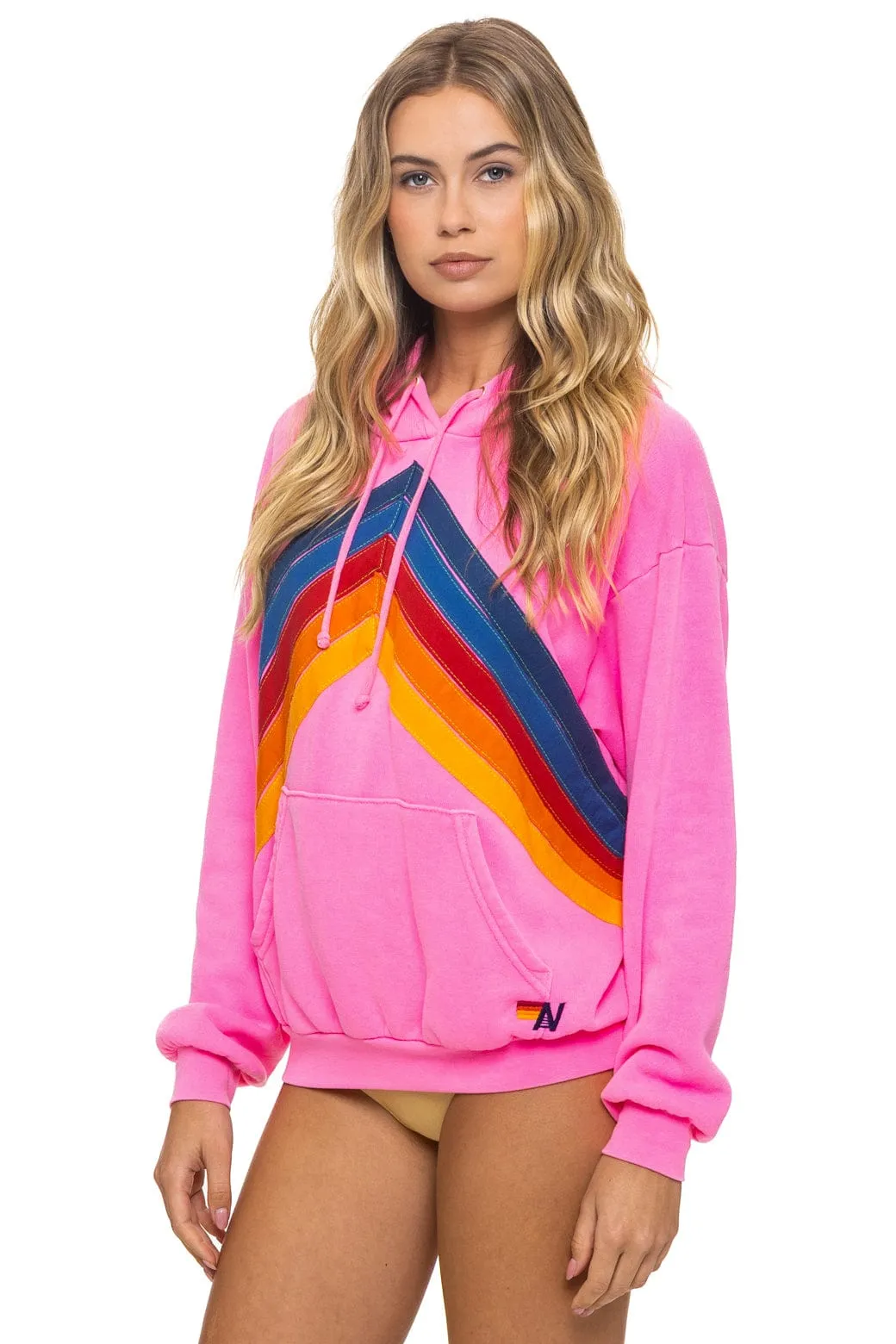 MOUNTAIN STITCH CHEVRON PULLOVER HOODIE RELAXED - NEON PINK sold by Aviator Nation product image thumbnail 2