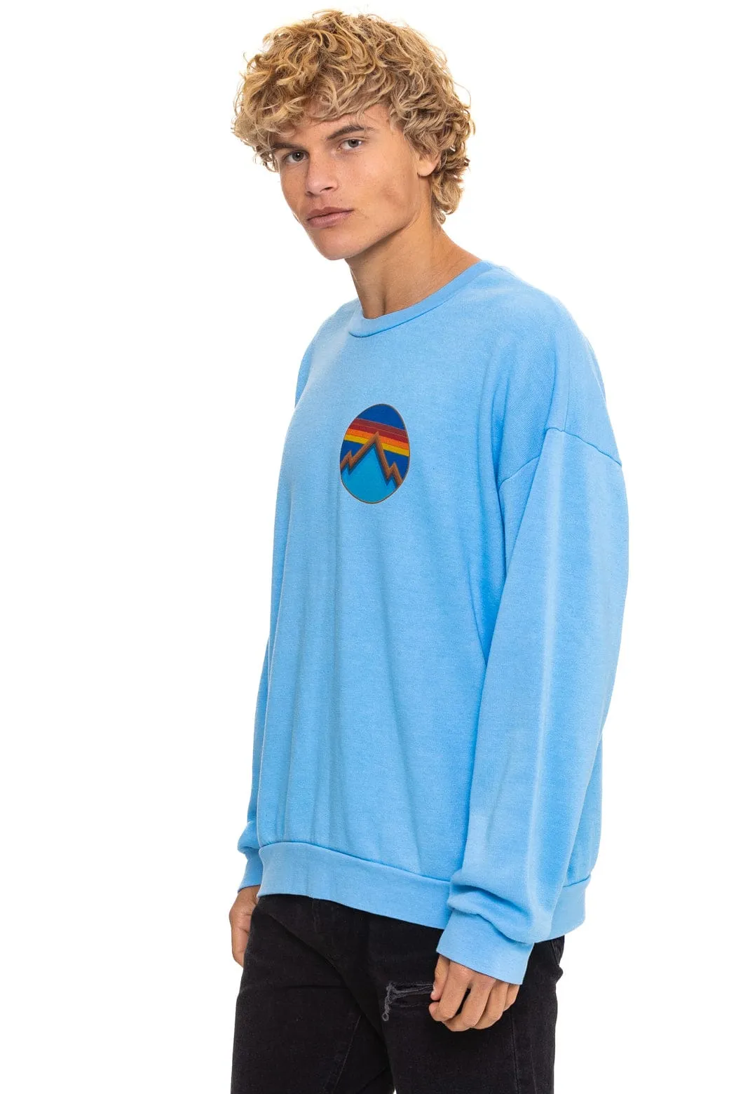 ALL SEASONS CIRCLE RELAXED CREW SWEATSHIRT - SKY sold by Aviator Nation product image thumbnail 4