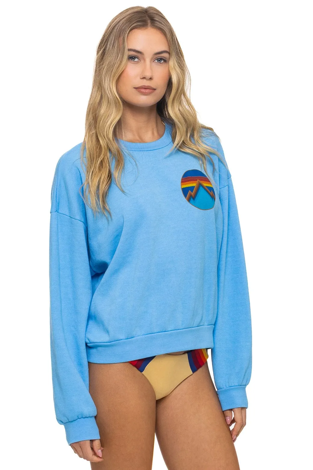 ALL SEASONS CIRCLE RELAXED CREW SWEATSHIRT - SKY sold by Aviator Nation product image thumbnail 5