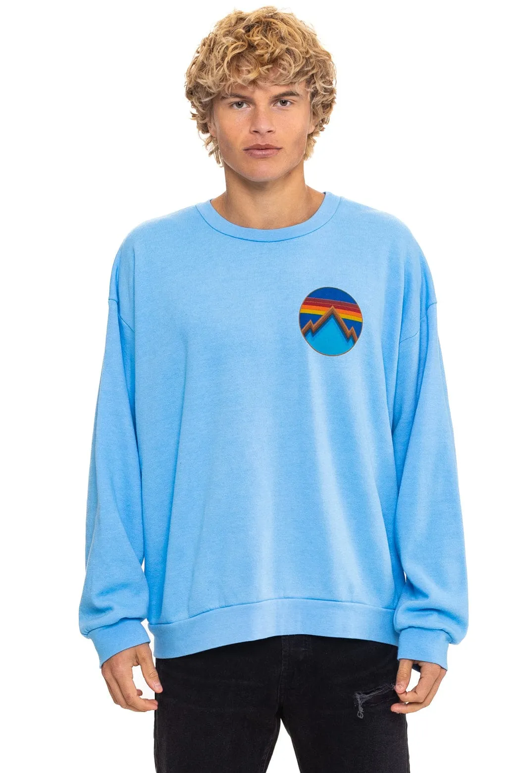 ALL SEASONS CIRCLE RELAXED CREW SWEATSHIRT - SKY sold by Aviator Nation product image thumbnail 2
