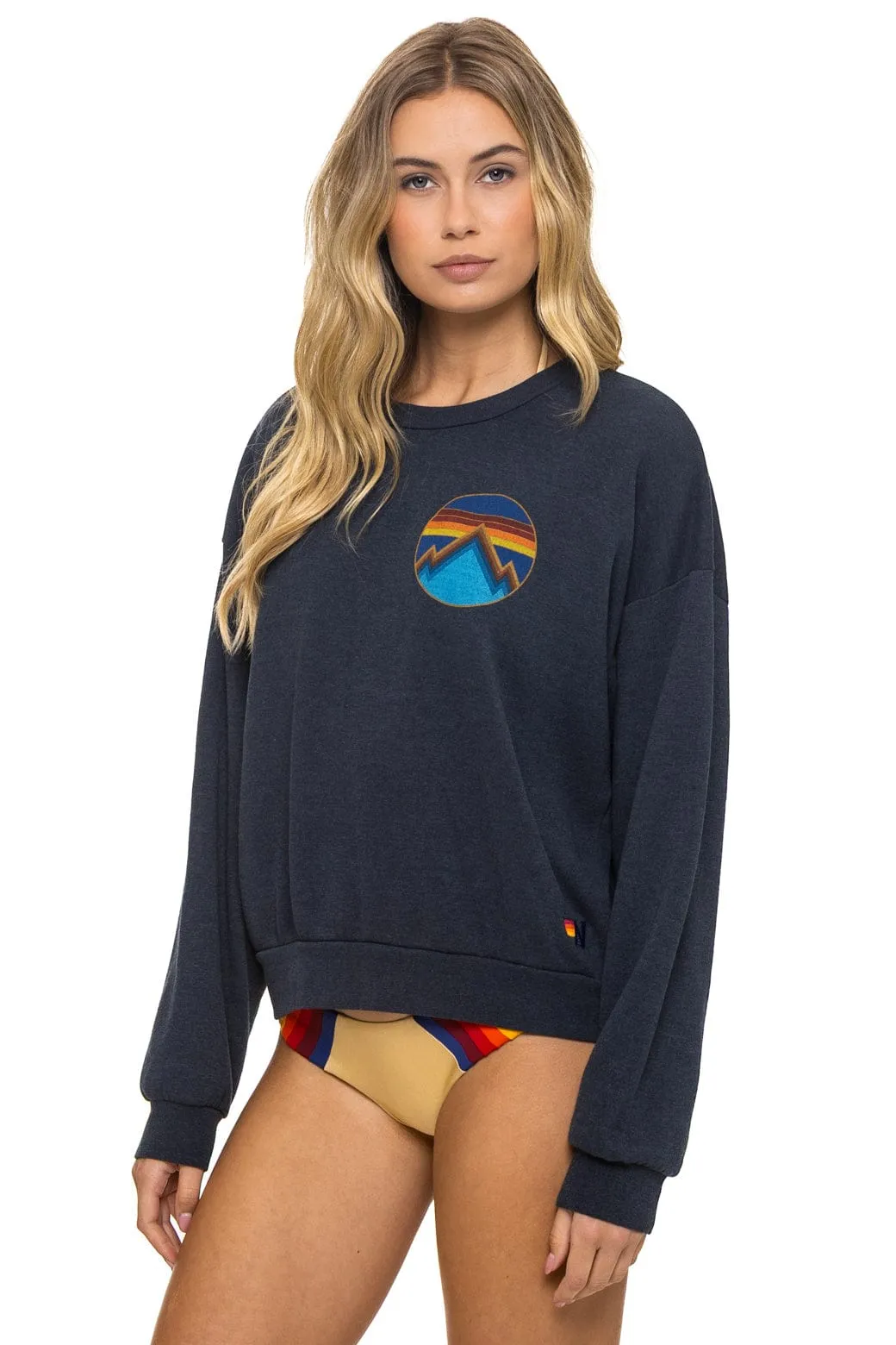 ALL SEASONS CIRCLE RELAXED CREW SWEATSHIRT - CHARCOAL sold by Aviator Nation product image thumbnail 3